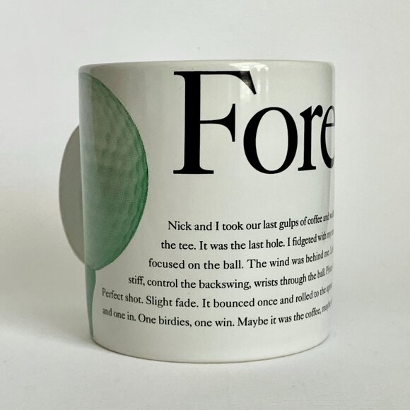 Starbucks 1996 Fore! Golf Sport Coffee Tea Mug Cup 16 oz White Green Collectible - Picture 3 of 10